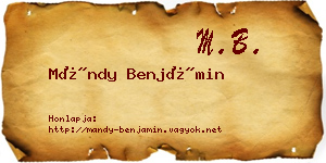 Mándy Benjámin névjegykártya