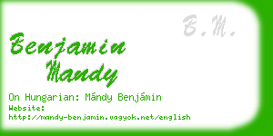 benjamin mandy business card