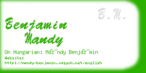benjamin mandy business card